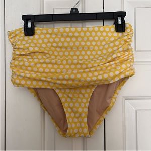 J crew high waisted yellow polka dot bottoms
